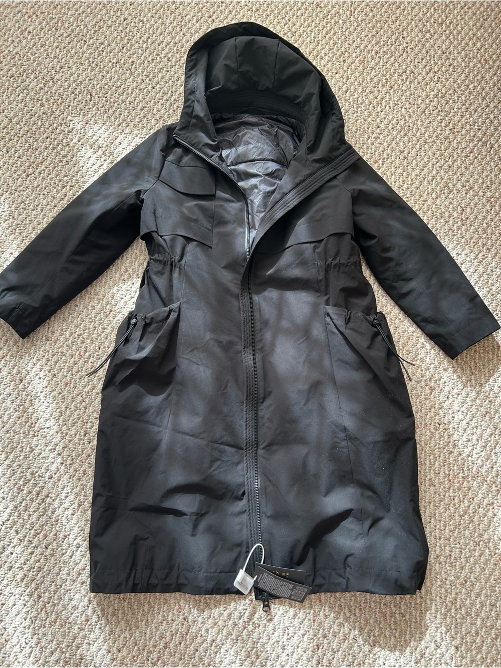 New Black Long light weight Down Coat